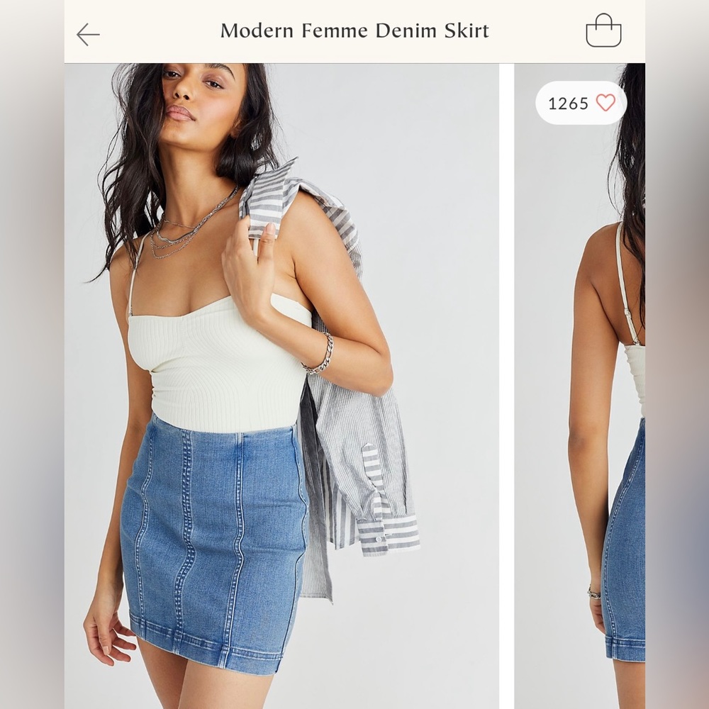 Free People Modern Femme Denim Skirt